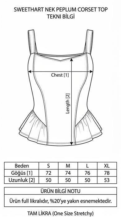Kadın Kare Yaka Korsaj Dikişli Peplum Bluz