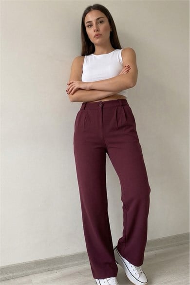 Full Likralı Pileli Beli Lastikli Pantolon