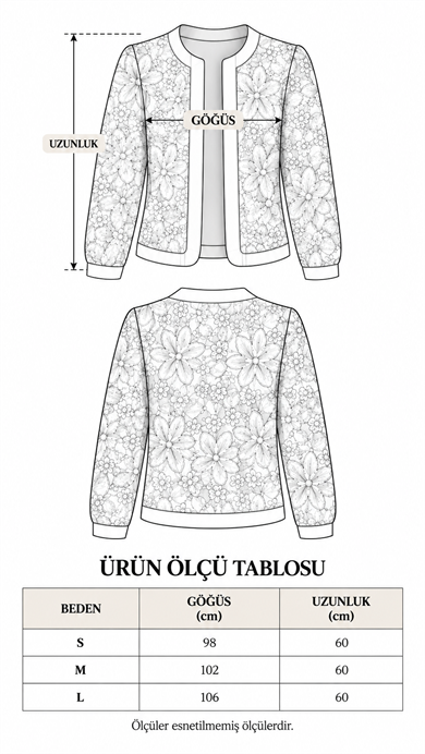 Rose Nakışlı Özel Tasarım Ceket - Bej