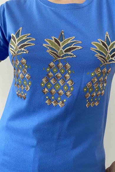 Shiny Pineapple Bisiklet Yaka Tişört