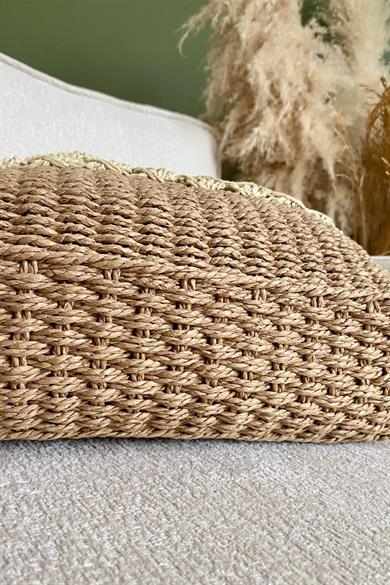 Straw Sophistication Geniş Hasır Çanta
