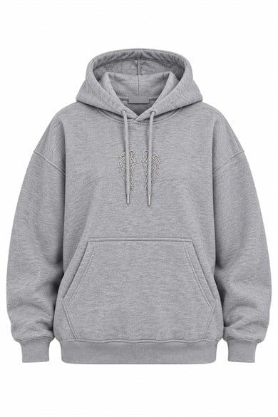 Melek Kanadı Taş Tasarımlı Kapüşonlu Şardonlu Sweatshirt ve Toparlayıcı Nano Fit Tayt Kombini