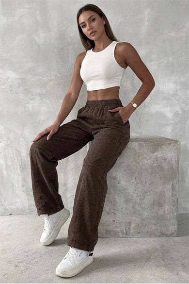 Kadın Oversize Baggy Pantolon – Vintage Yıkamalı Beli Lastikli Salaş FitUrban Ease Kadın Yüksek Bel Paça Ayarlı Jogger Keten Pantolon - Yıkamalı Rahat KesimPantolonİSTANGÜL BUTİK