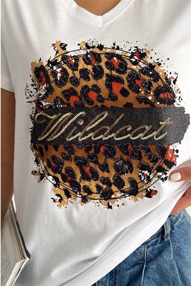 Wild Cat Pul İşleme Tasarım Tişört