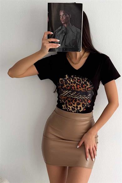 Wild Cat Pul İşleme Tasarım Tişört