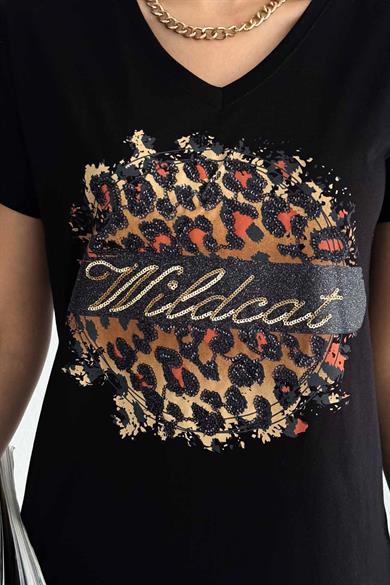 Wild Cat Pul İşleme Tasarım Tişört