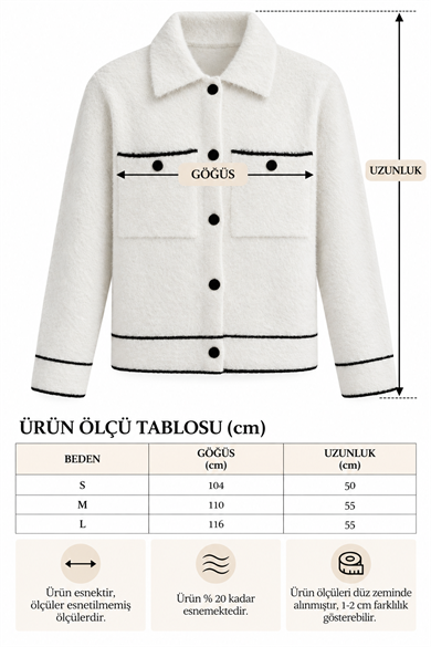 Kadın Premium Yumuşak Apreli Polo Yaka Kontrast Şerit Detaylı Triko Ceket Hırka - Kahve