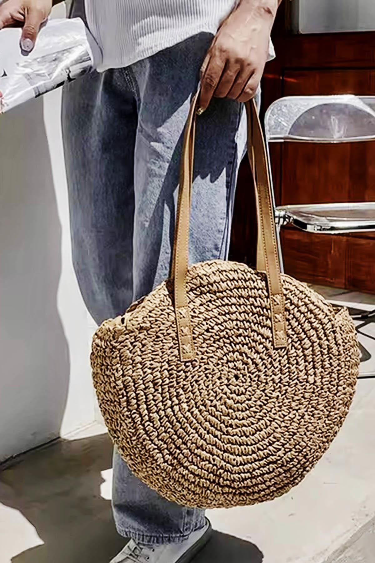 Handwoven Boho Tote Doğal Dokulu Hasır ÇantaHandwoven Boho Tote Hasır Çanta | Doğal Dokulu Yazlık Kadın ÇantaÇantaİSTANGÜL BUTİK