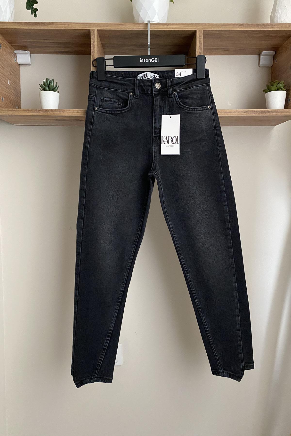 Karol Premium Kalite Paça Detay Mom Jean