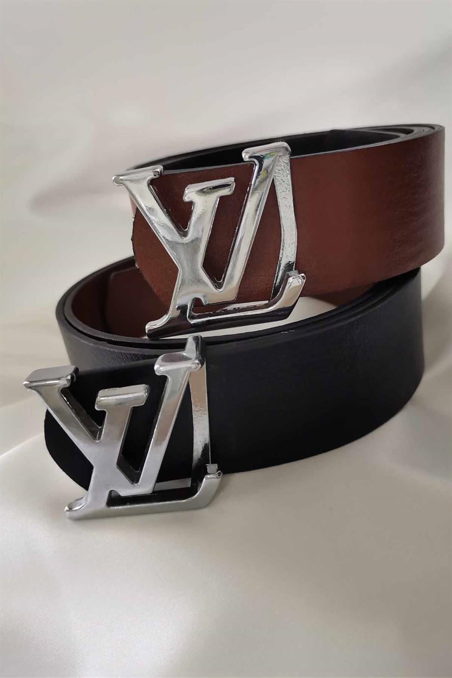 LV Tokalı Çift Yönlü 4 Cm Kemer