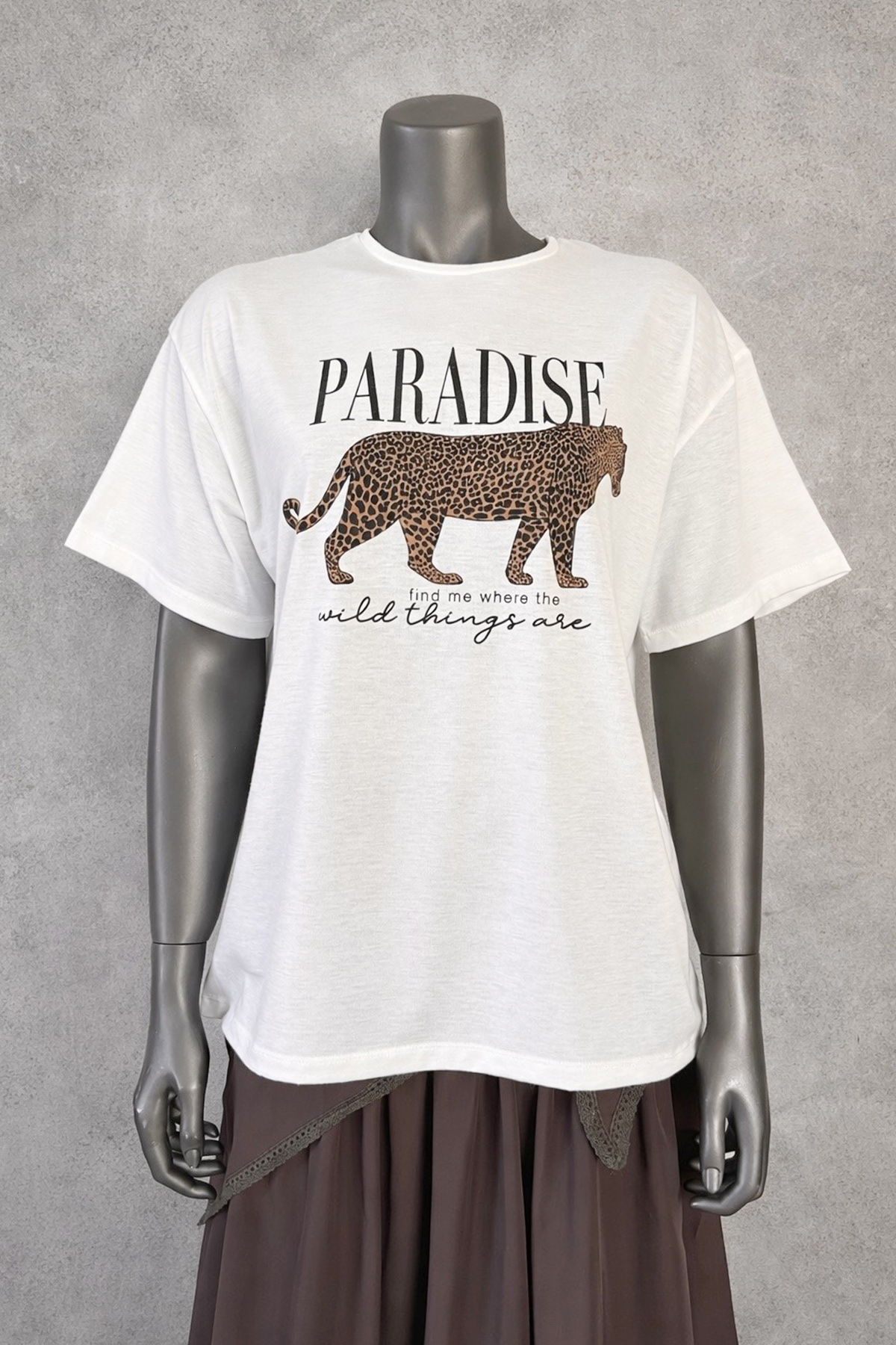 Paradise Leopar Baskılı Kadın TişörtTişörtİSTANGÜL BUTİK