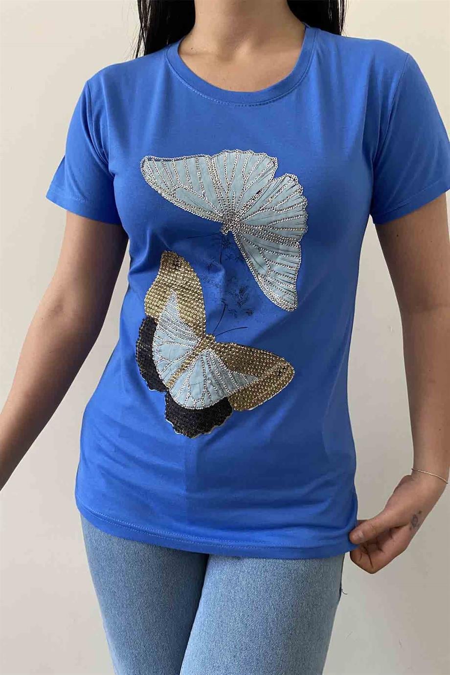 Two Butterfly Bisiklet Yaka Tişört