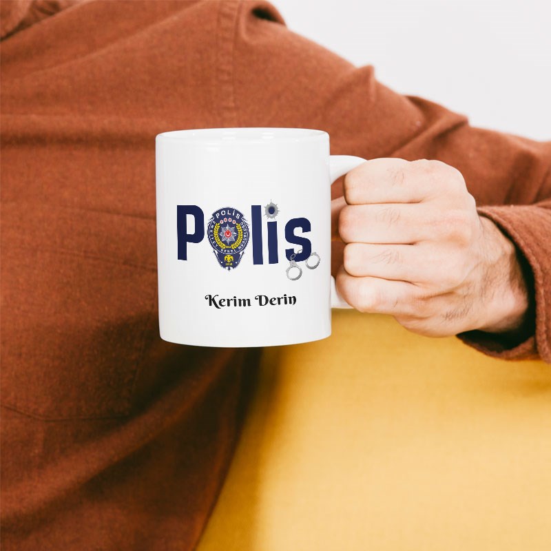 Polis İçin İsme Özel Tasarım Kupa BardakHB10120