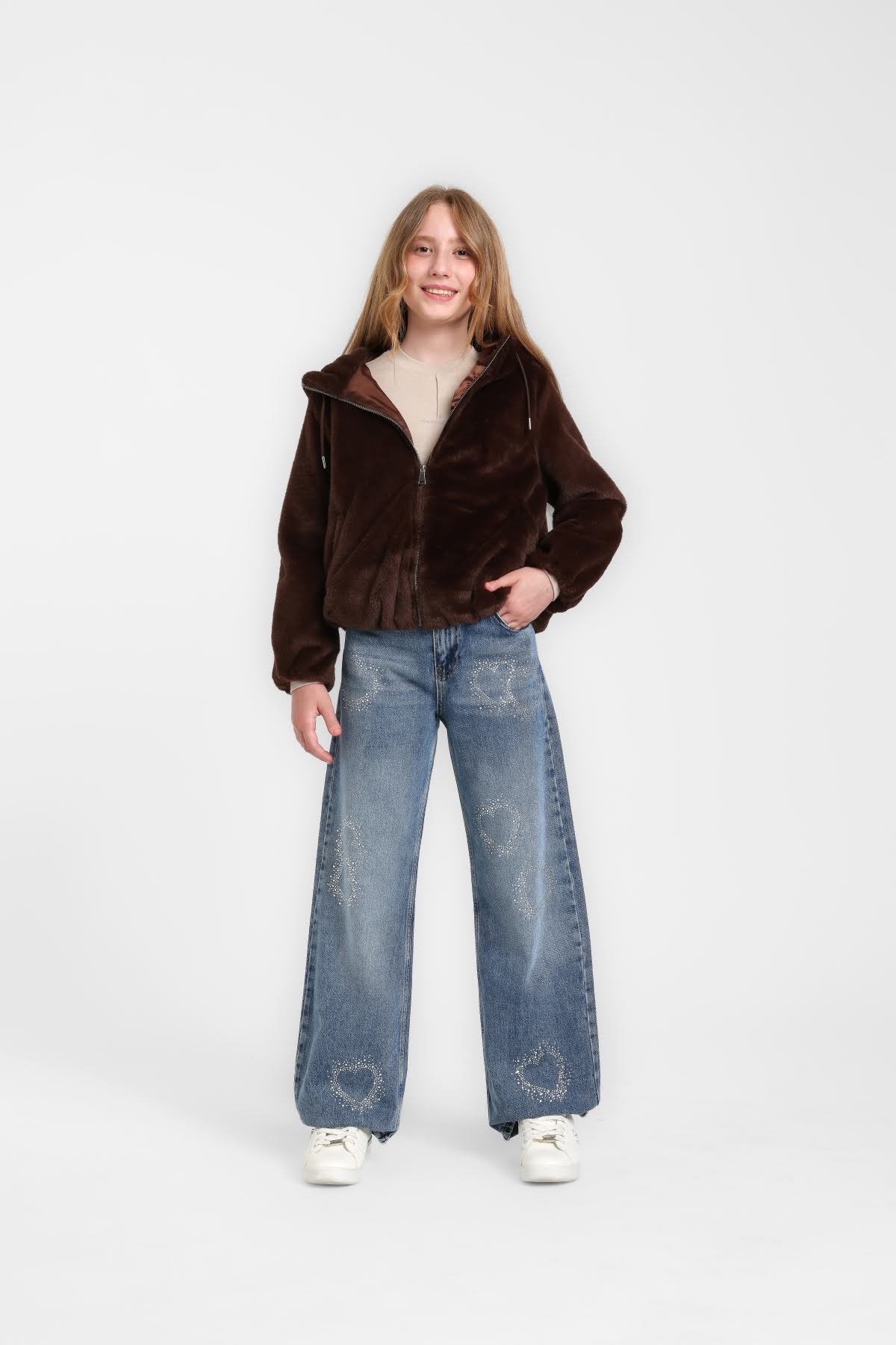 Escabel Peluş Mont 5062 Modelleri