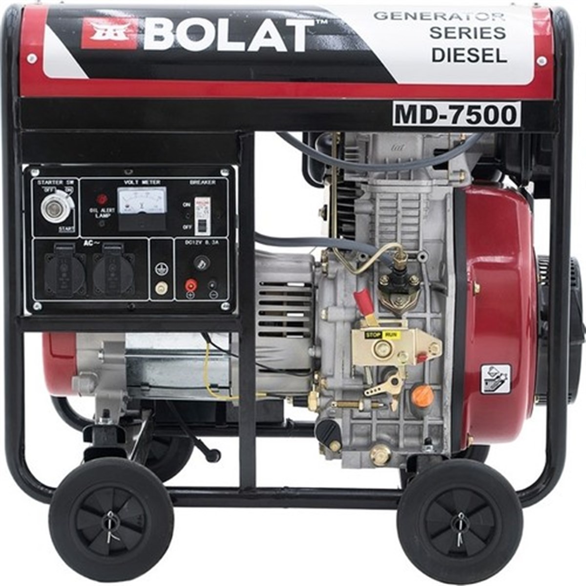 Bolat MD-7500 Jeneratör (Dizel Monofaze 6 Kva,marşlı+Ipli, Bakır Sargılı)