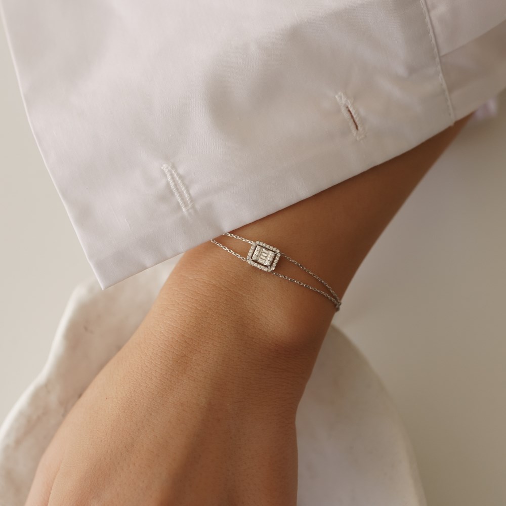 0.28 Ct Pırlanta Baget Bileklik