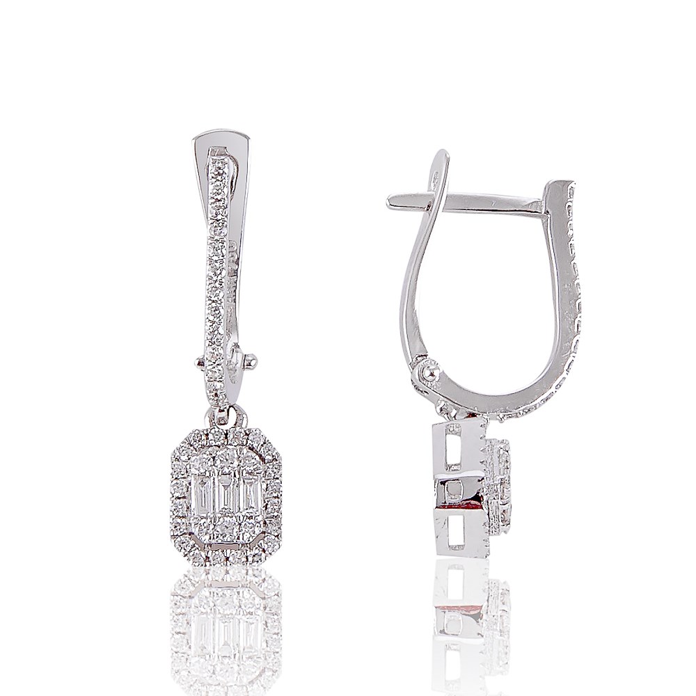 0.35 Ct Baget Pırlanta Küpe