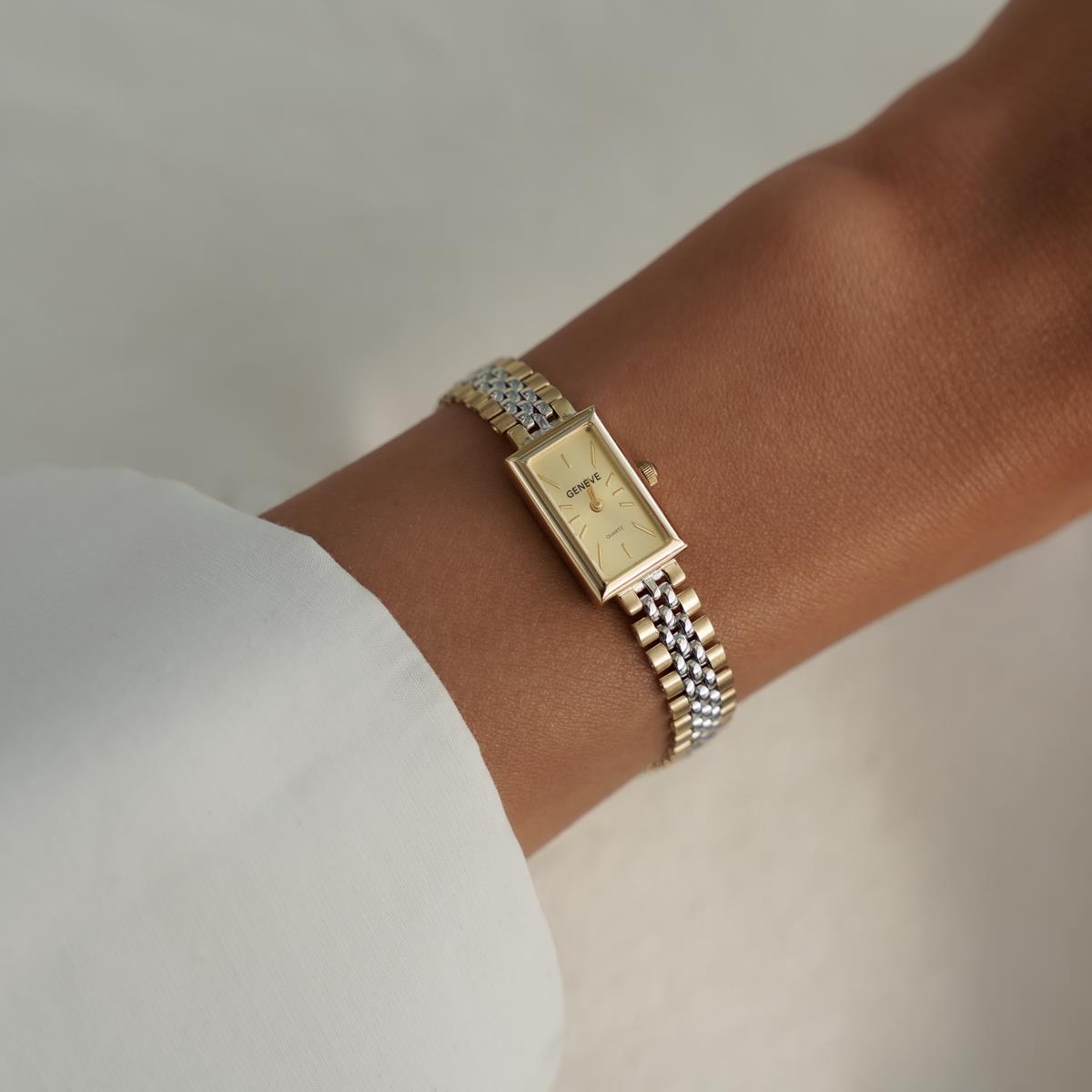 Geneve Minimal Retro Kordon Altın Kadın Saati