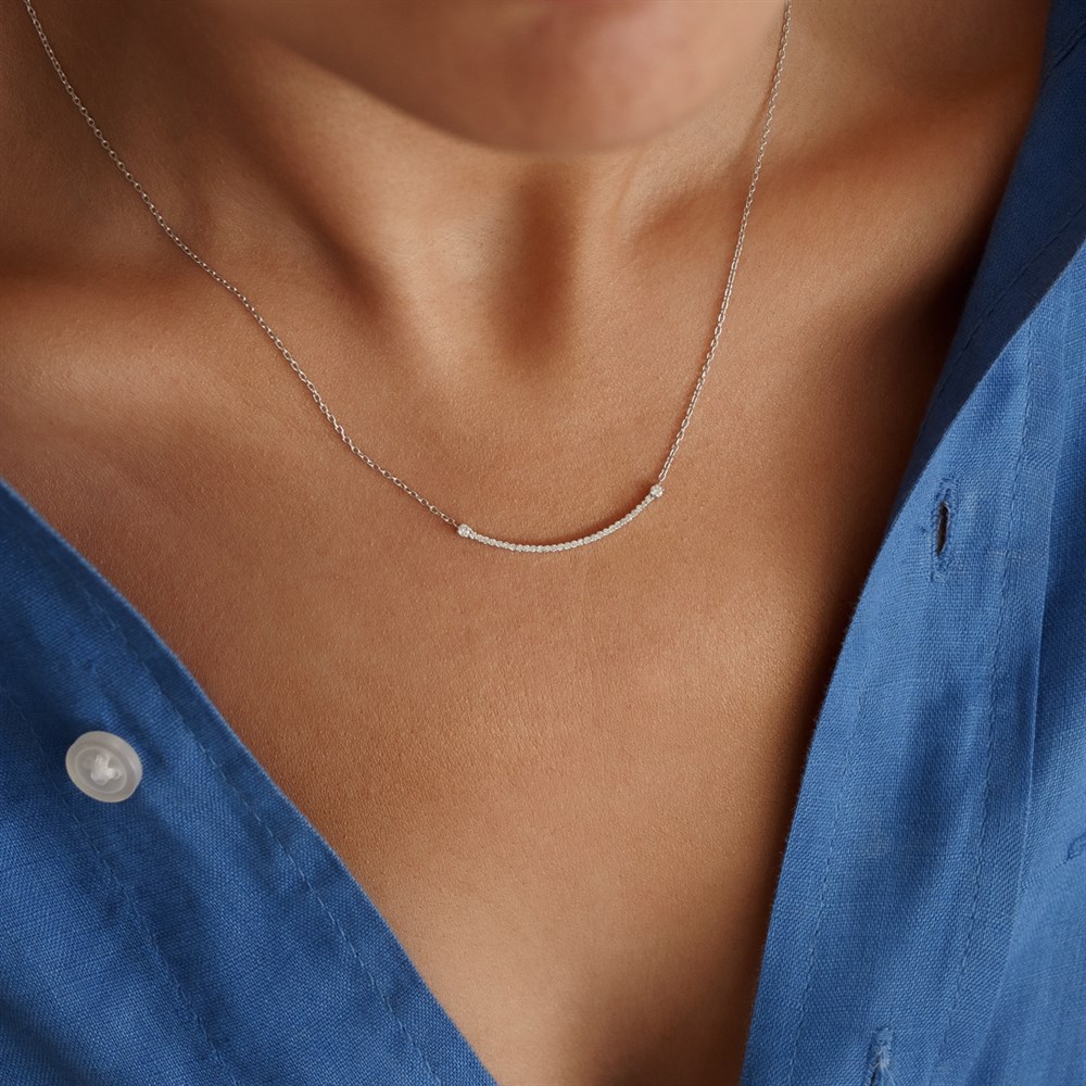 0.18 Ct Çubuk Pırlanta Kolye