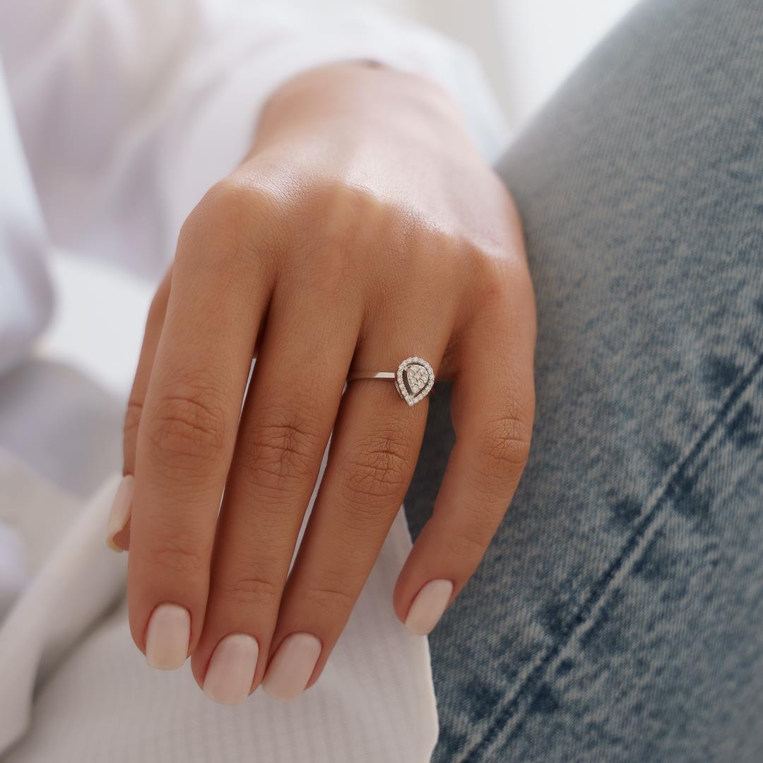 0.19 Ct Damla Pırlanta Yüzük