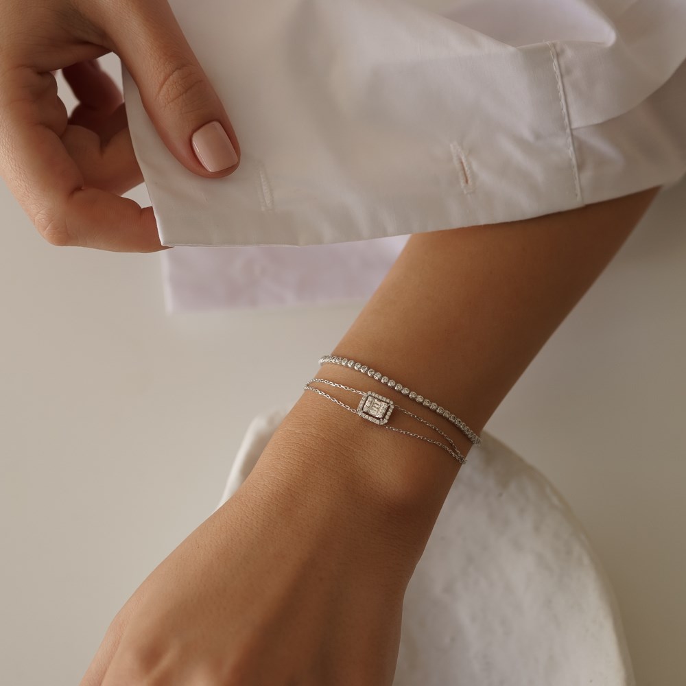 0.28 Ct Pırlanta Baget Bileklik