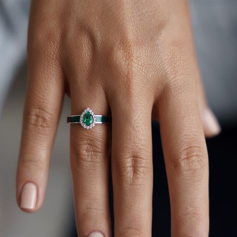 0.46 Ct Orman Özel Tasarım Zümrüt Yüzük