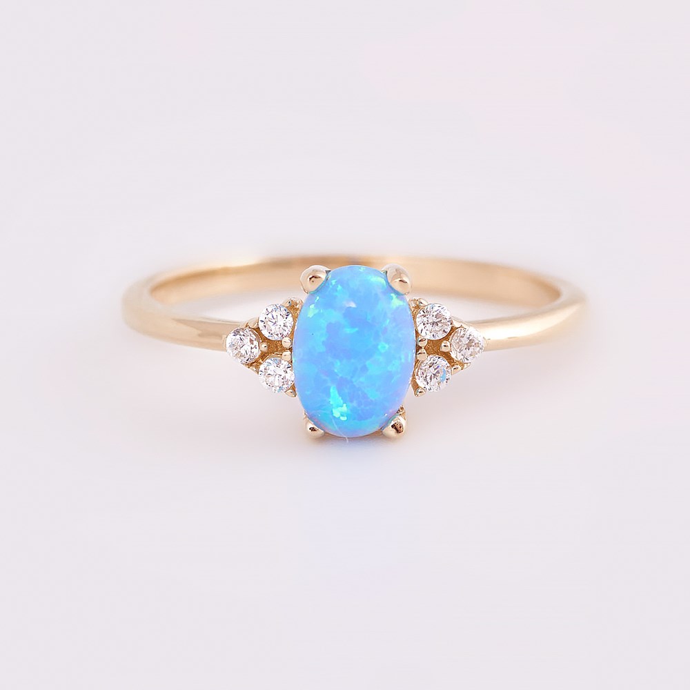 Opal Aşk Altın Yüzük