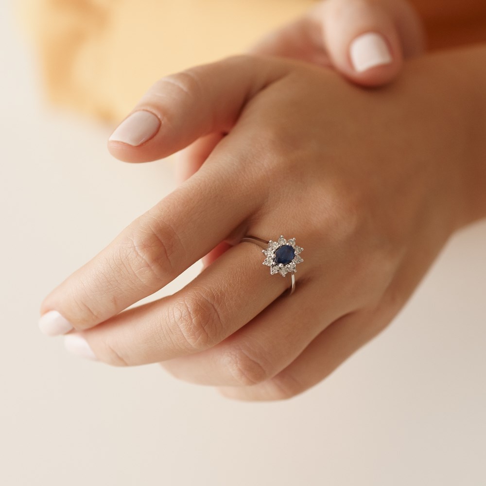0.66 Ct Safir Taşlı Pırlanta Yüzük