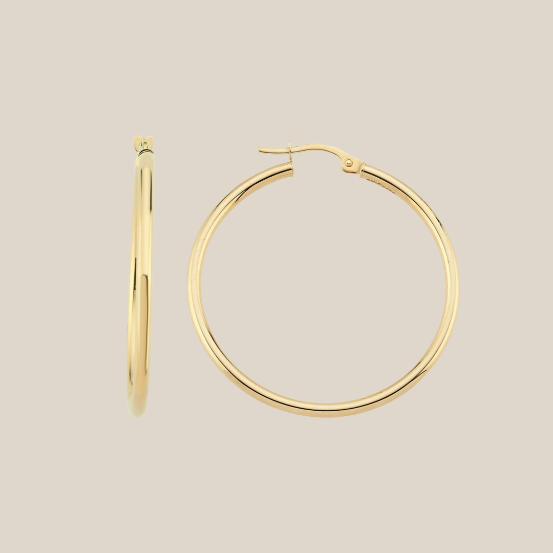 33 mm Klasik Altın Halka Küpe