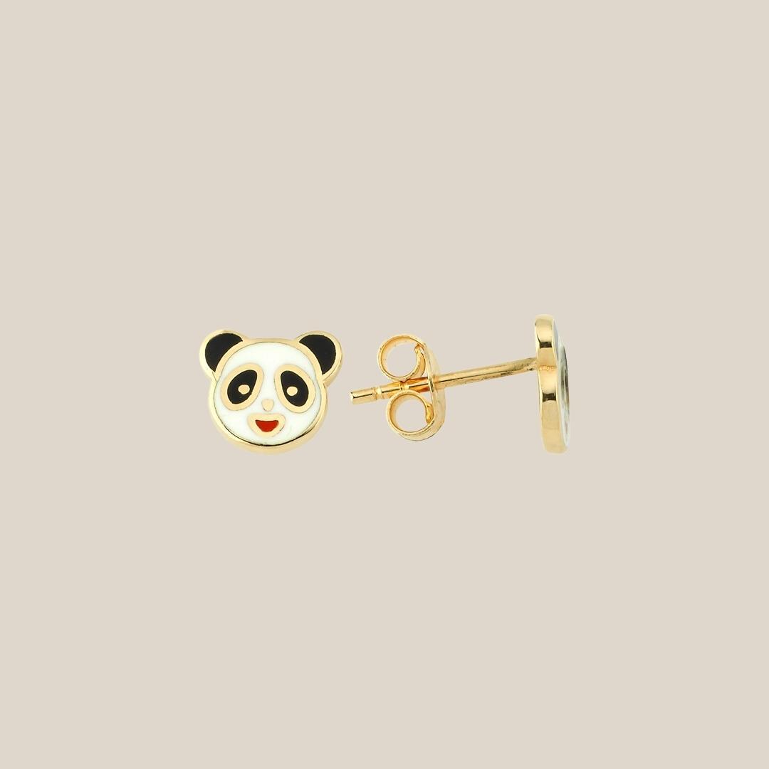 Panda Altın Çocuk Küpesi