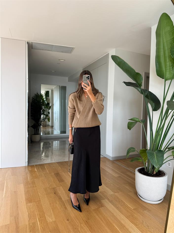 Alessi Midi Boy Saten Etek - Siyah