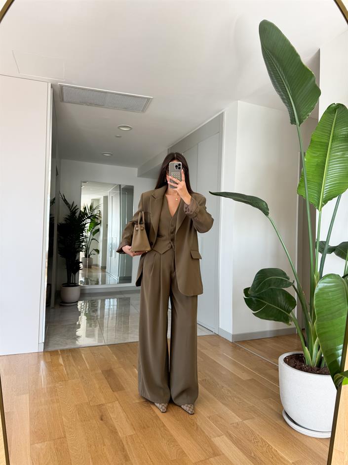 Alexis Premium Palazzo Pantolon- Haki