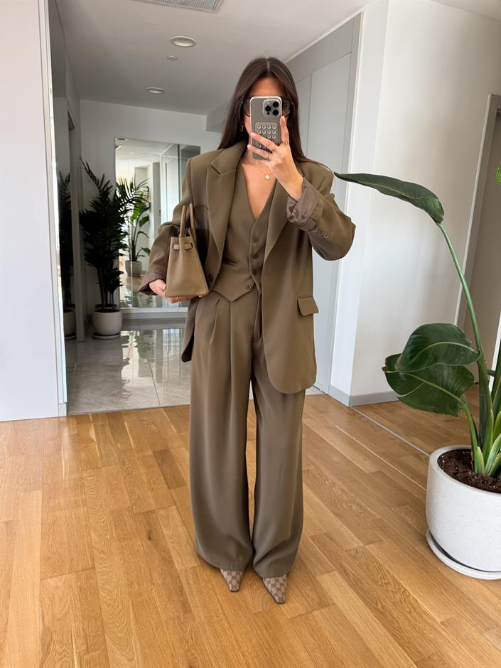 Alexis Premium Palazzo Pantolon- Haki