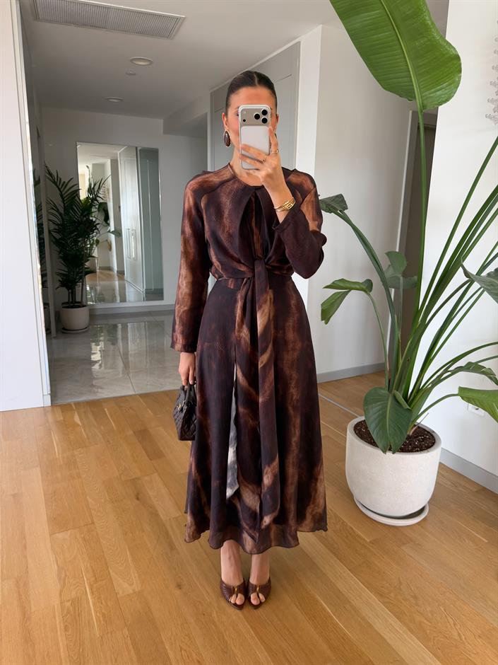 Alfred Desenli Şifon Elbise