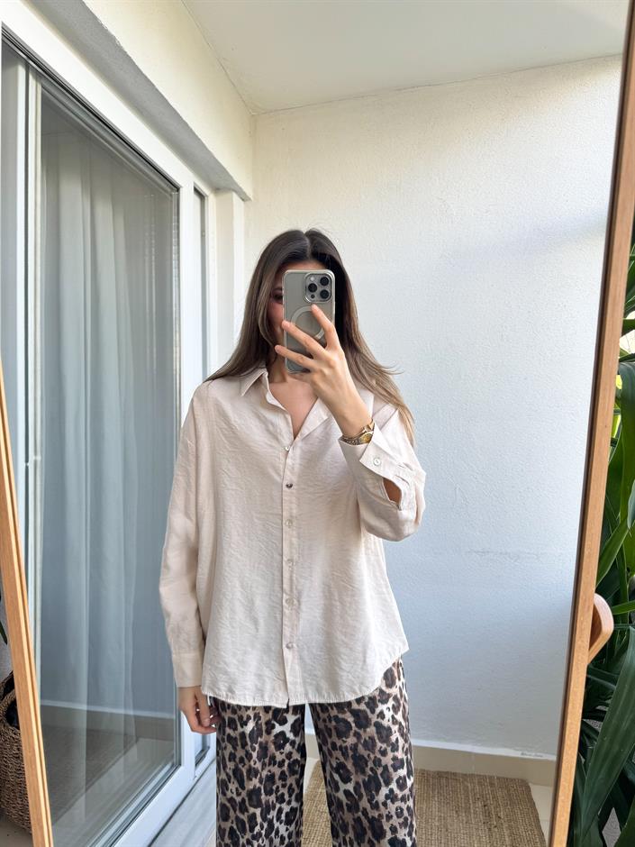 Amelia Tensel Gömlek-Bej