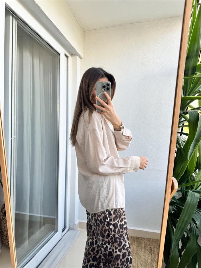 Amelia Tensel Gömlek-Bej