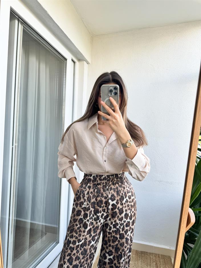 Amelia Tensel Gömlek-Bej