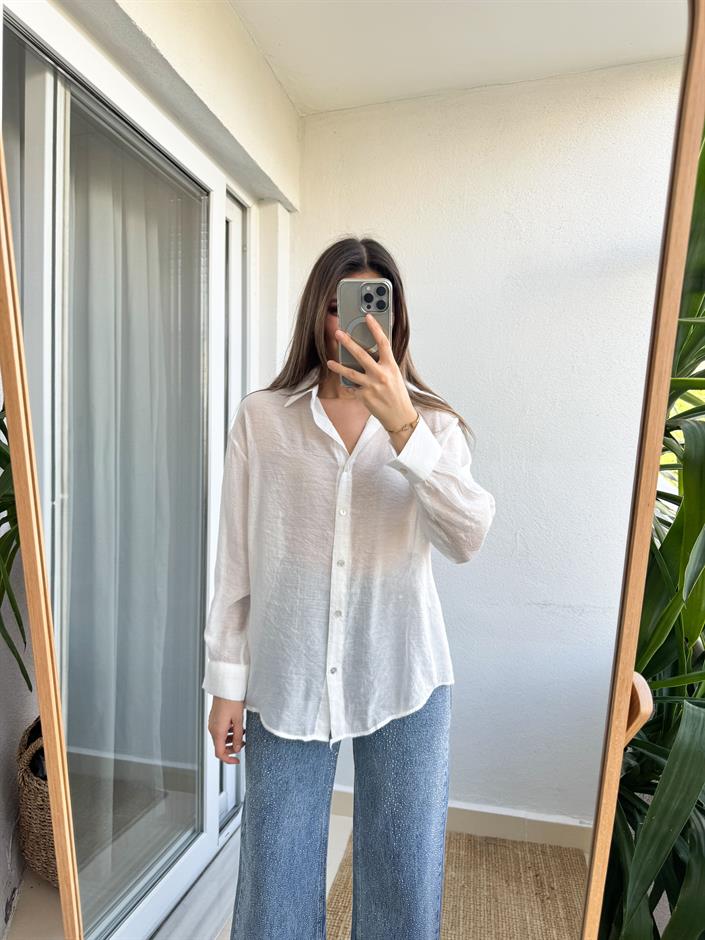 Amelia Tensel Gömlek-Beyaz