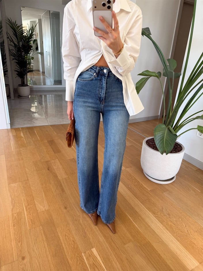 Animon Yüksek Bel Jean - Mavi