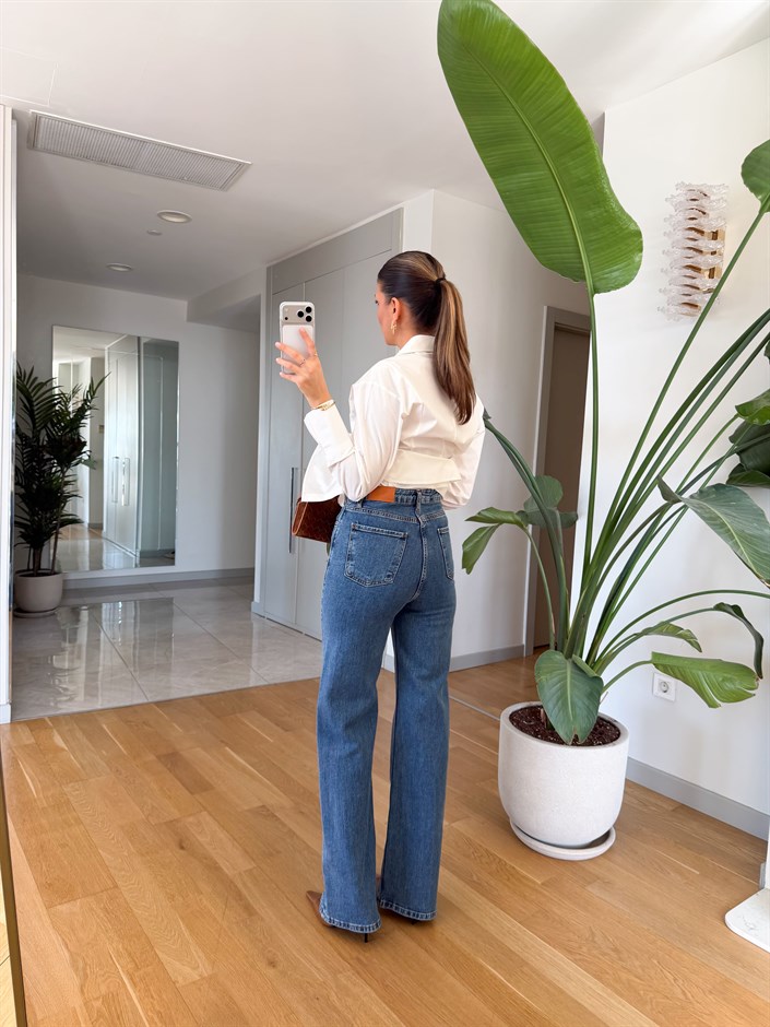 Animon Yüksek Bel Jean - Mavi