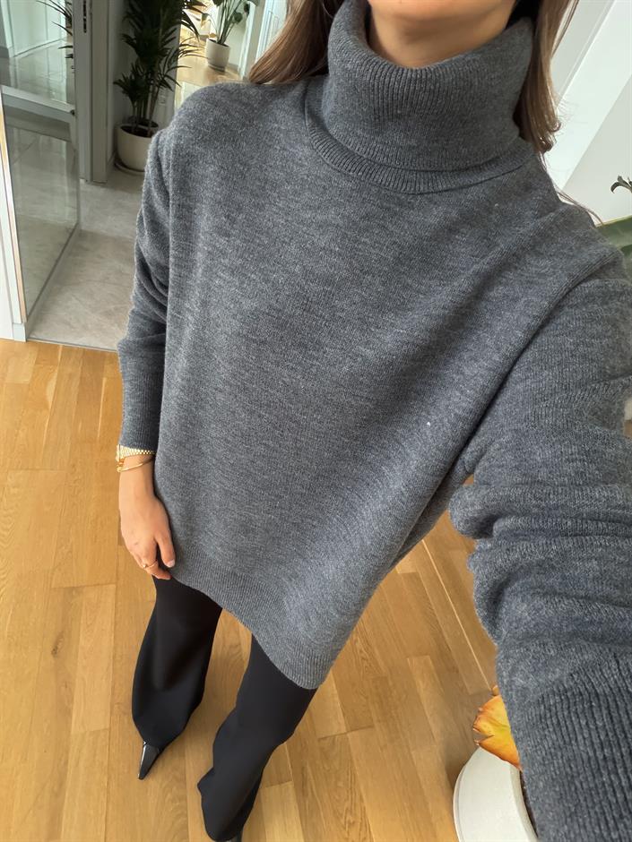 Aria Boğazlı Kazak - Antrasit