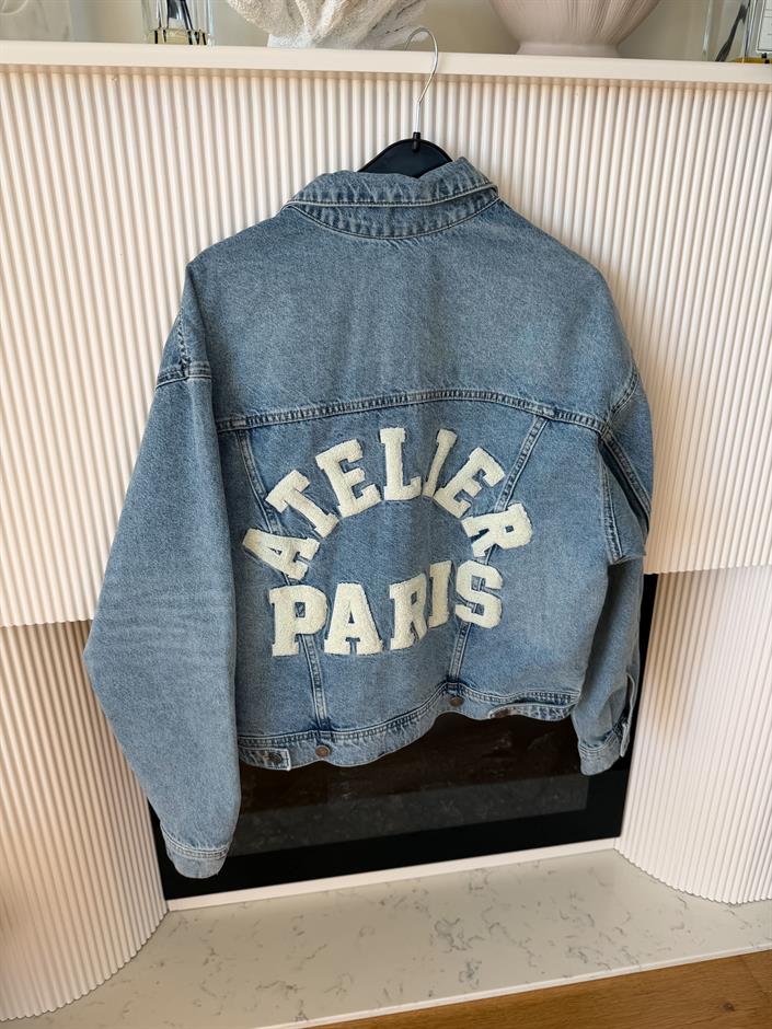 Arkası Nakışlı Denim Ceket 