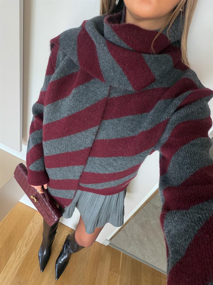 Arrive İki Renkli Atkılı Kazak