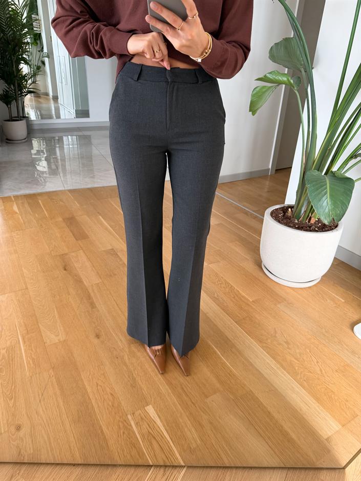 Arya İspanyol Paça Kumaş Pantolon - Antrasit