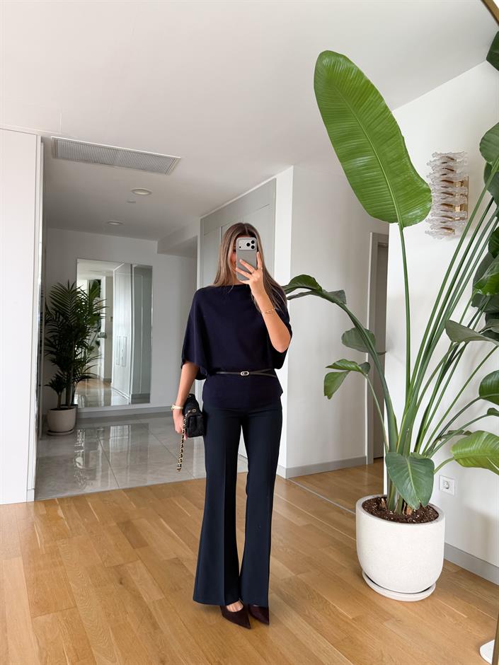 Arya İspanyol Paça Kumaş Pantolon - Lacivert