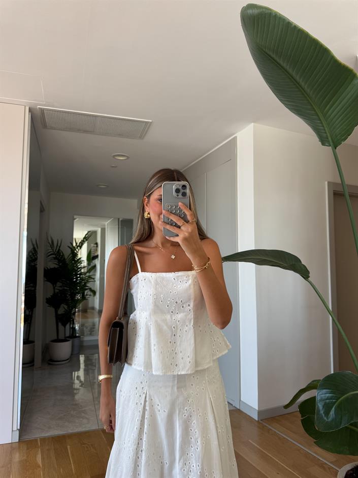 Askılı Bluz Etek Fisto Takım