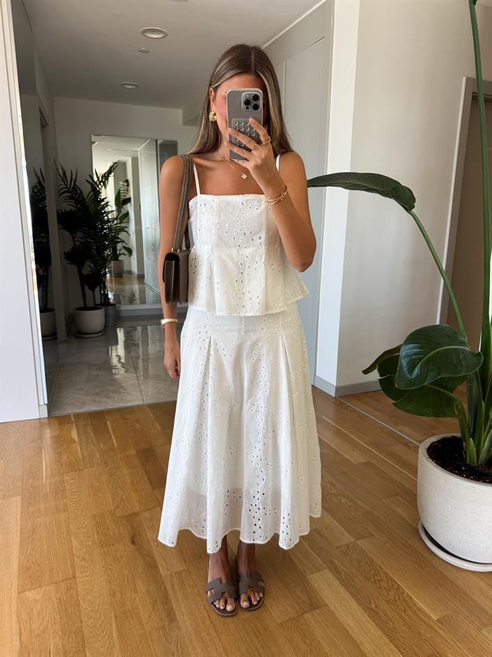 Askılı Bluz Etek Fisto Takım