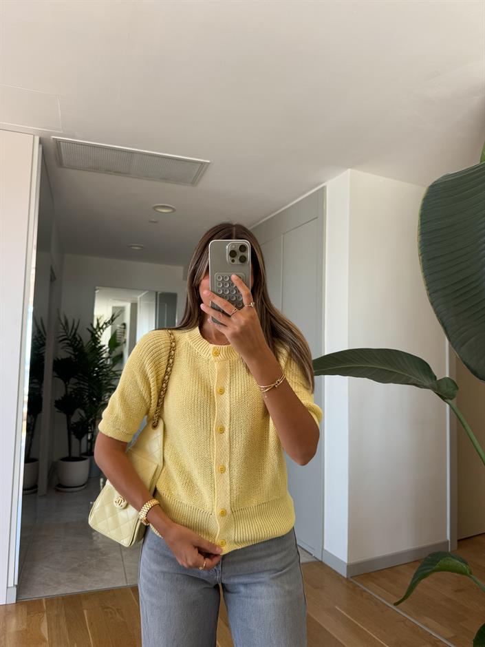 Asos Düğmeli Triko - Sarı