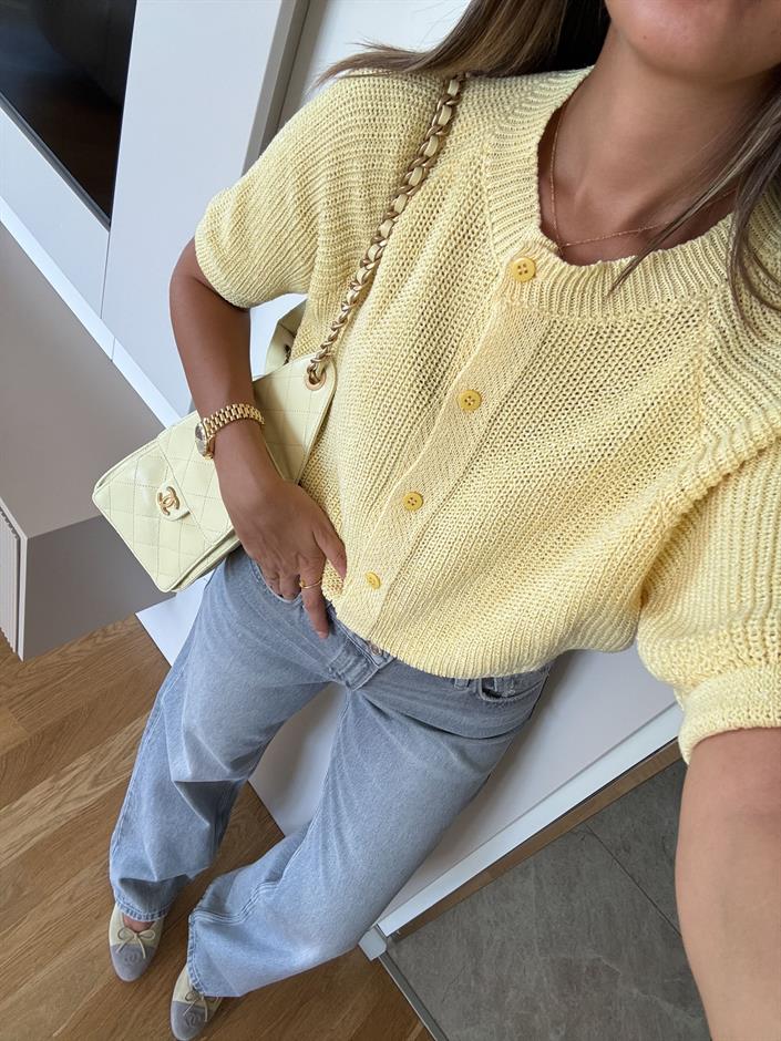 Asos Düğmeli Triko - Sarı