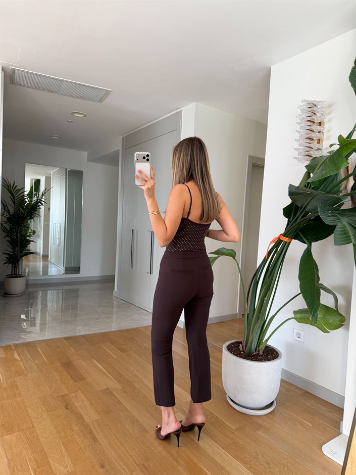 Aveline Flare Kesim Pantolon - Kahve